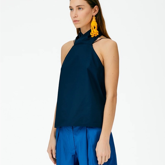 tibi eco poplin halter top - Picture 2 of 3